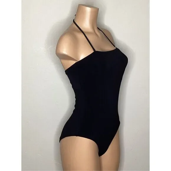 New. Robin Piccone black bandeau one piece. Size 10. Retails $179